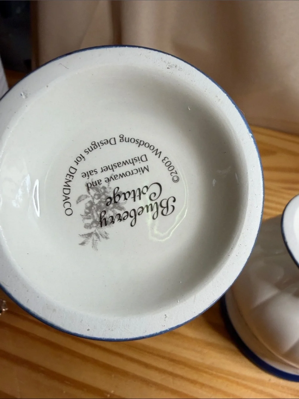 Demdaco Woodsong Blueberry Cottage Sugar and Creamer Set NIB